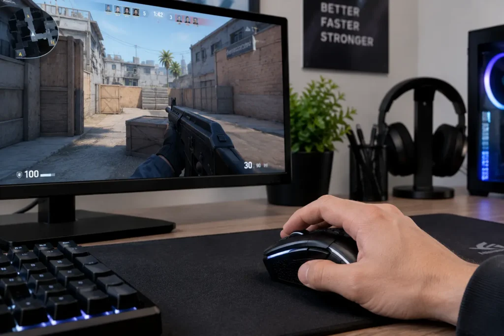 Testing an FPS gaming mouse for click response and tracking